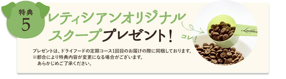 [特典5]ドッグフード用スクーププレゼント！