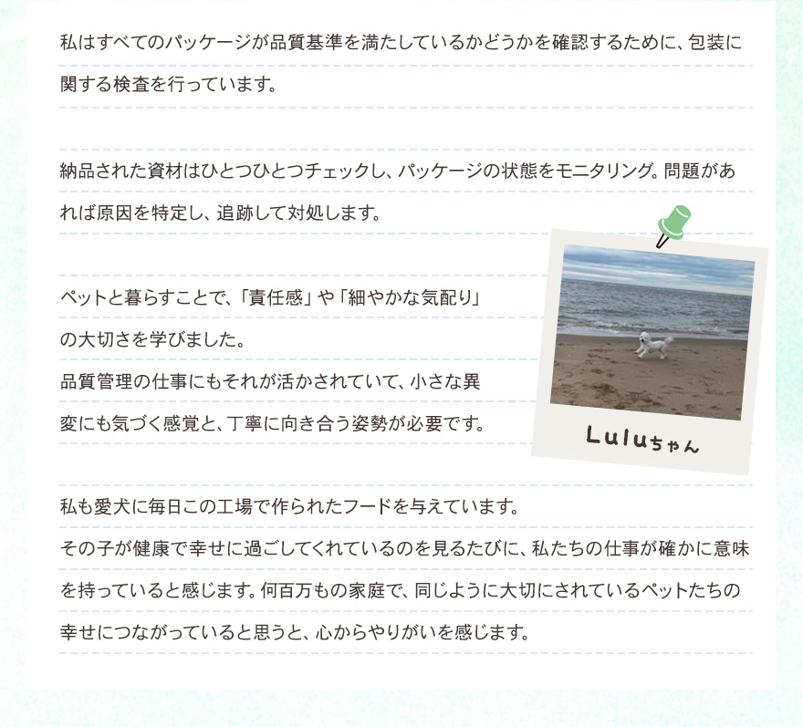 品質管理部門インタビューStelianaさん