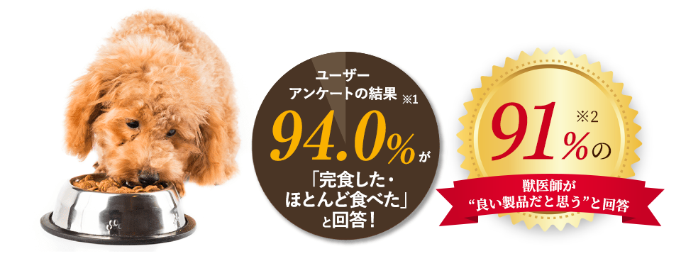 ほとんどのワンちゃんが完食