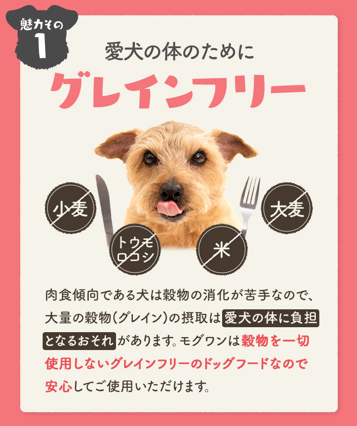 愛犬の体のためにグレインフリー