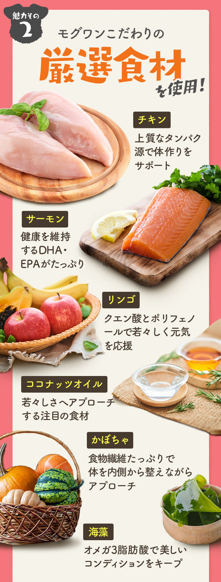 モグワンこだわりの厳選食材を使用！